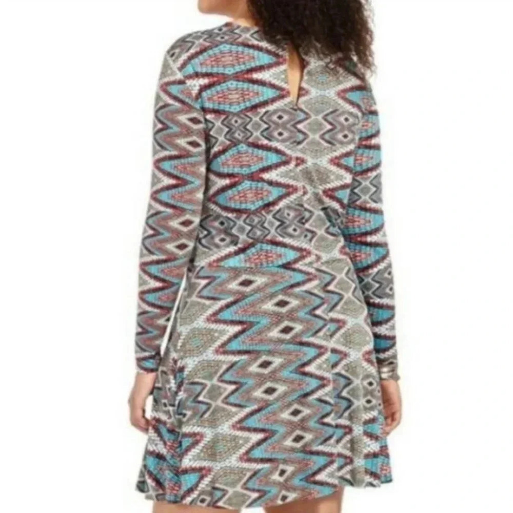 MISA Los Angeles Long Sleeve Prism Print Dress XL - Picture 6 of 9